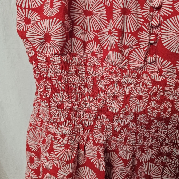 LOFT Smocked Waist Sundress in Red and White - LP - Picture 5 of 5